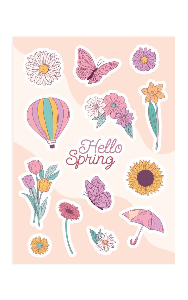 Hello Spring stickervel