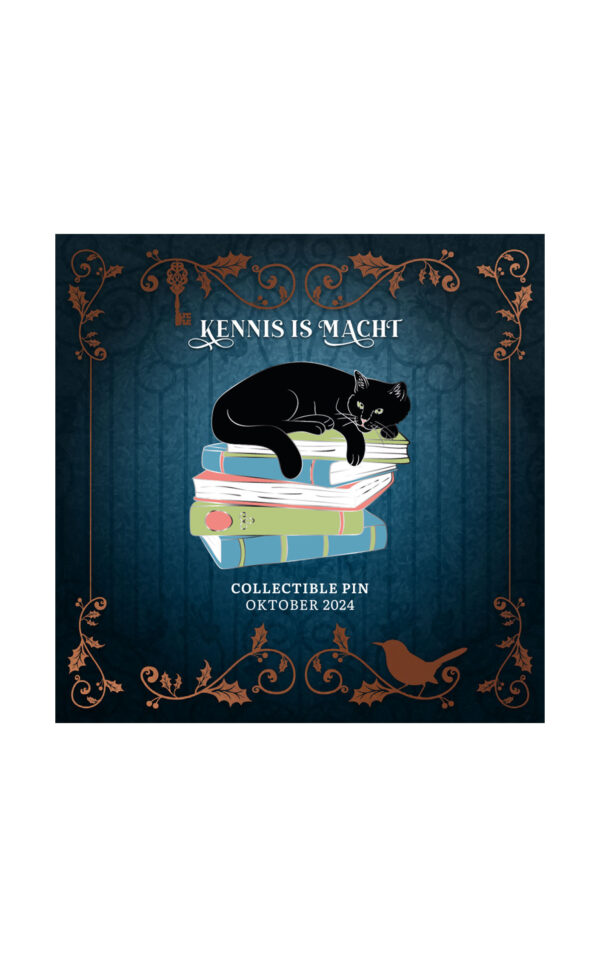 Bookish pin 'Bookish cat'