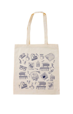 Bookish Tote - Blauwe opdruk