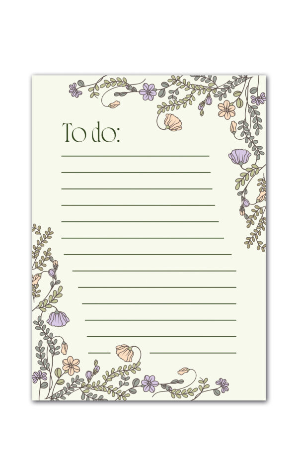 En bb - To do notepad bloemetjes