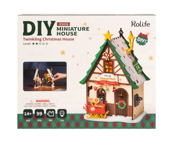 DIY Book Nook Huisje Twinkling Christmas House - Afbeelding 3