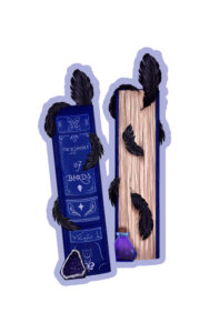 Boekenlegger 'boek met veren'