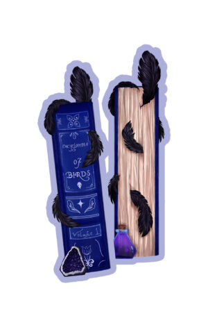 Boekenlegger 'boek met veren'