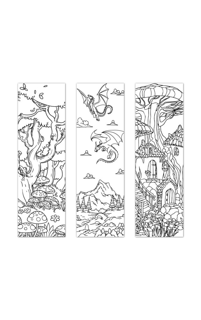 Fantasy inkleurbare boekenleggers dec