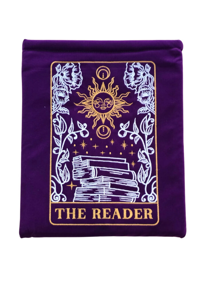 The Reader - Booksleeve met ritsen (Purple Velvet)